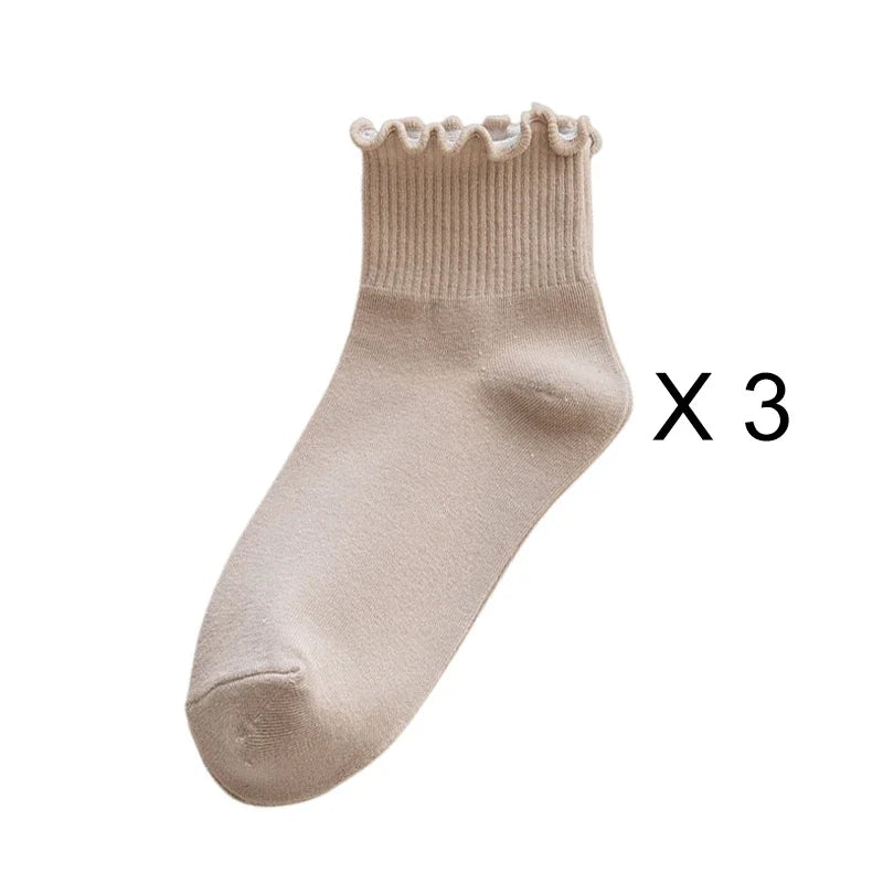 Kit Frufru de Algodão – 3 pares de meias