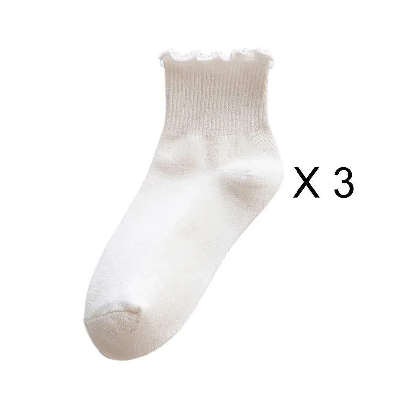 Kit Frufru de Algodão – 3 pares de meias