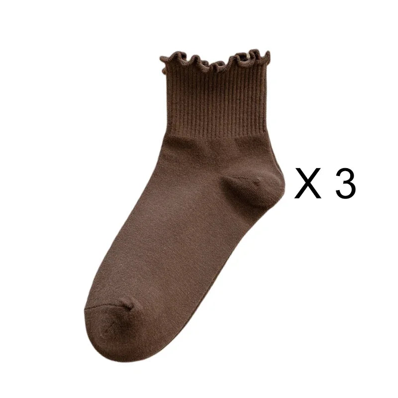 Kit Frufru de Algodão – 3 pares de meias