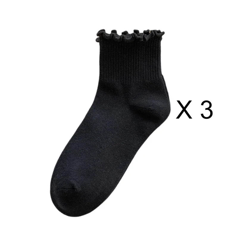 Kit Frufru de Algodão – 3 pares de meias
