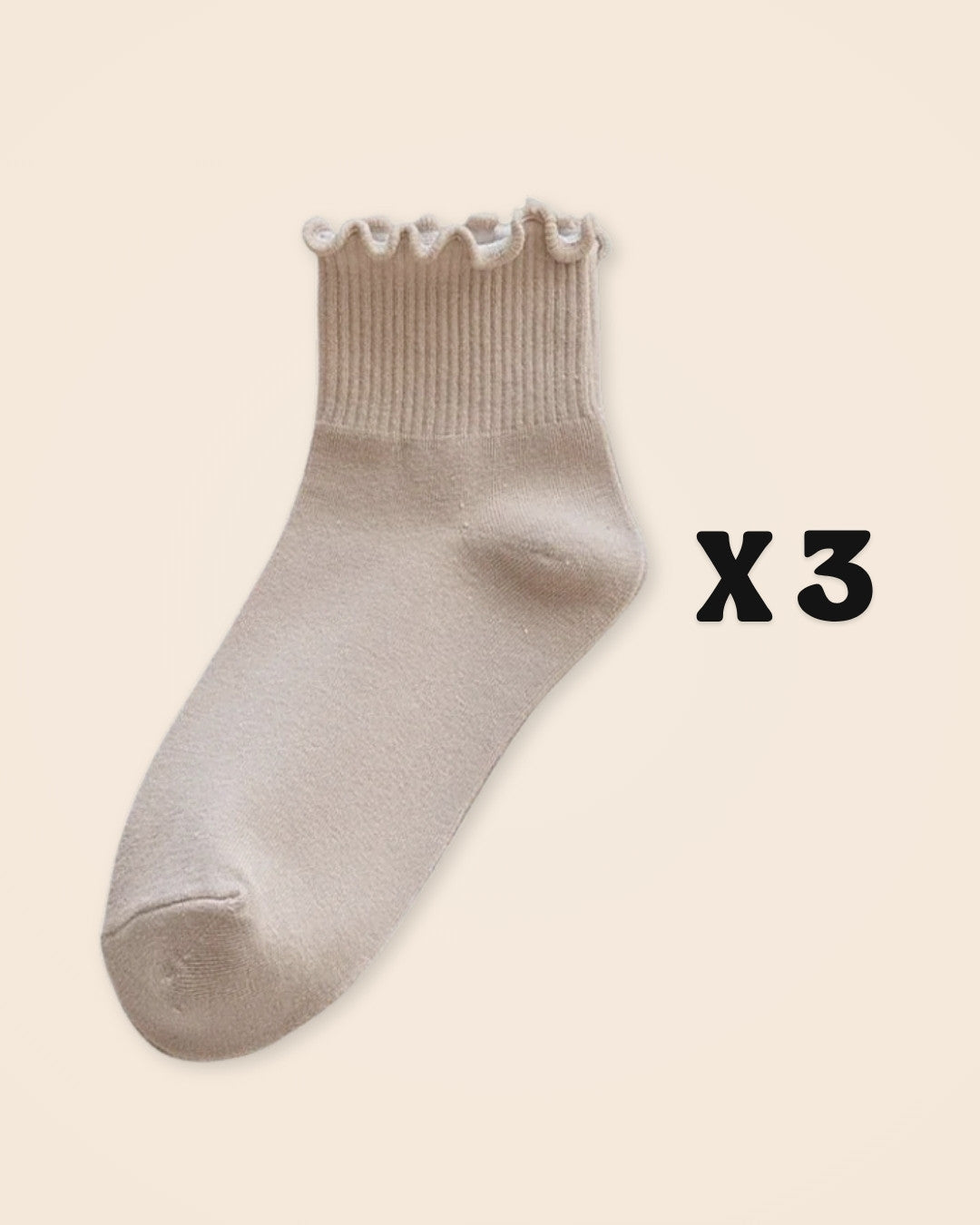 Kit Frufru de Algodão – 3 pares de meias