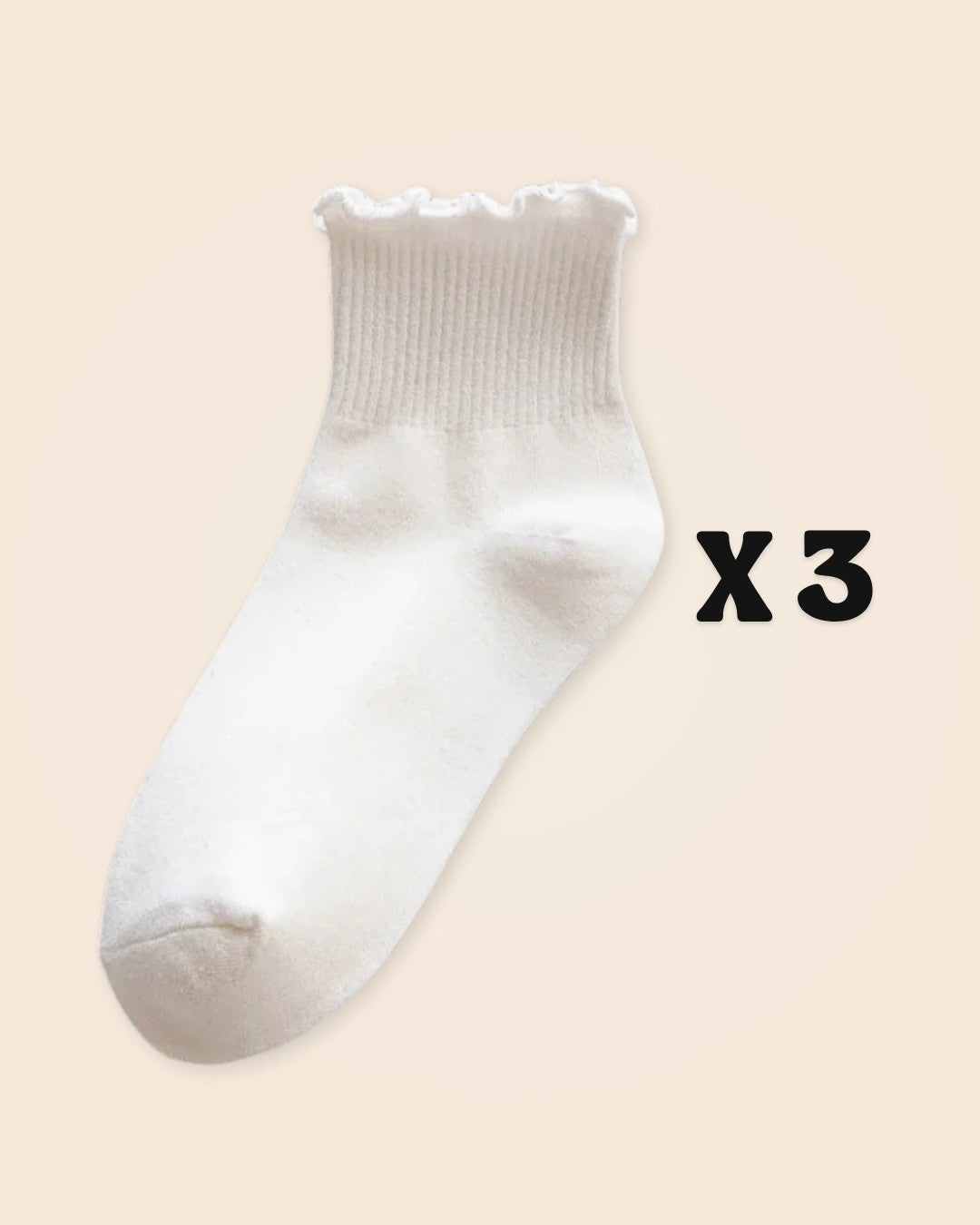 Kit Frufru de Algodão – 3 pares de meias