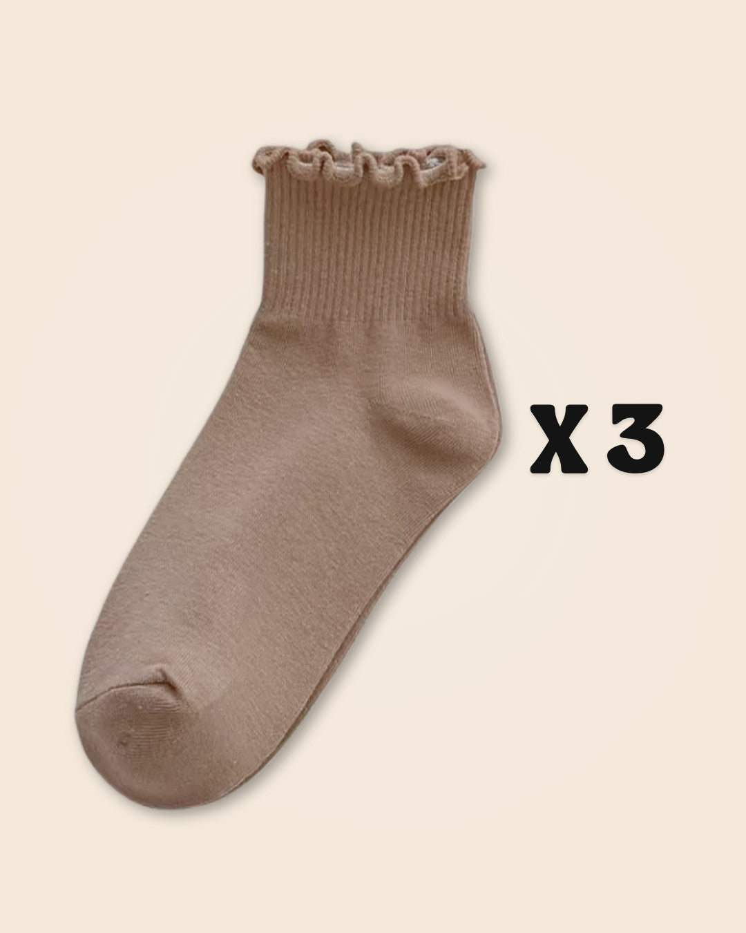 Kit Frufru de Algodão – 3 pares de meias