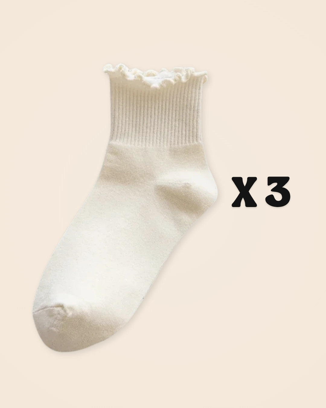Kit Frufru de Algodão – 3 pares de meias
