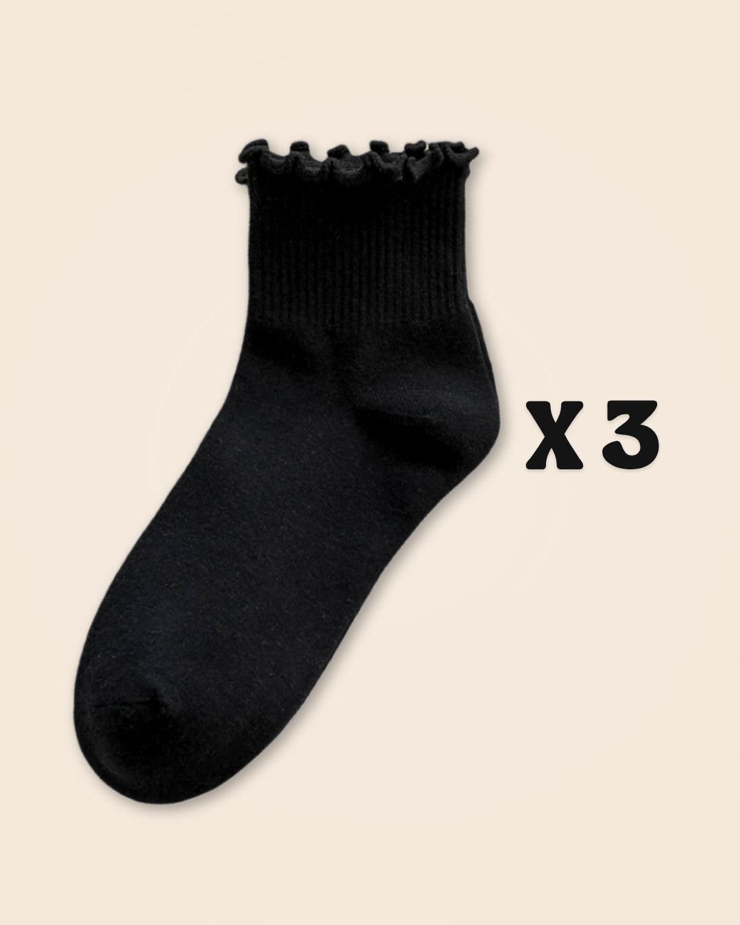 Kit Frufru de Algodão – 3 pares de meias