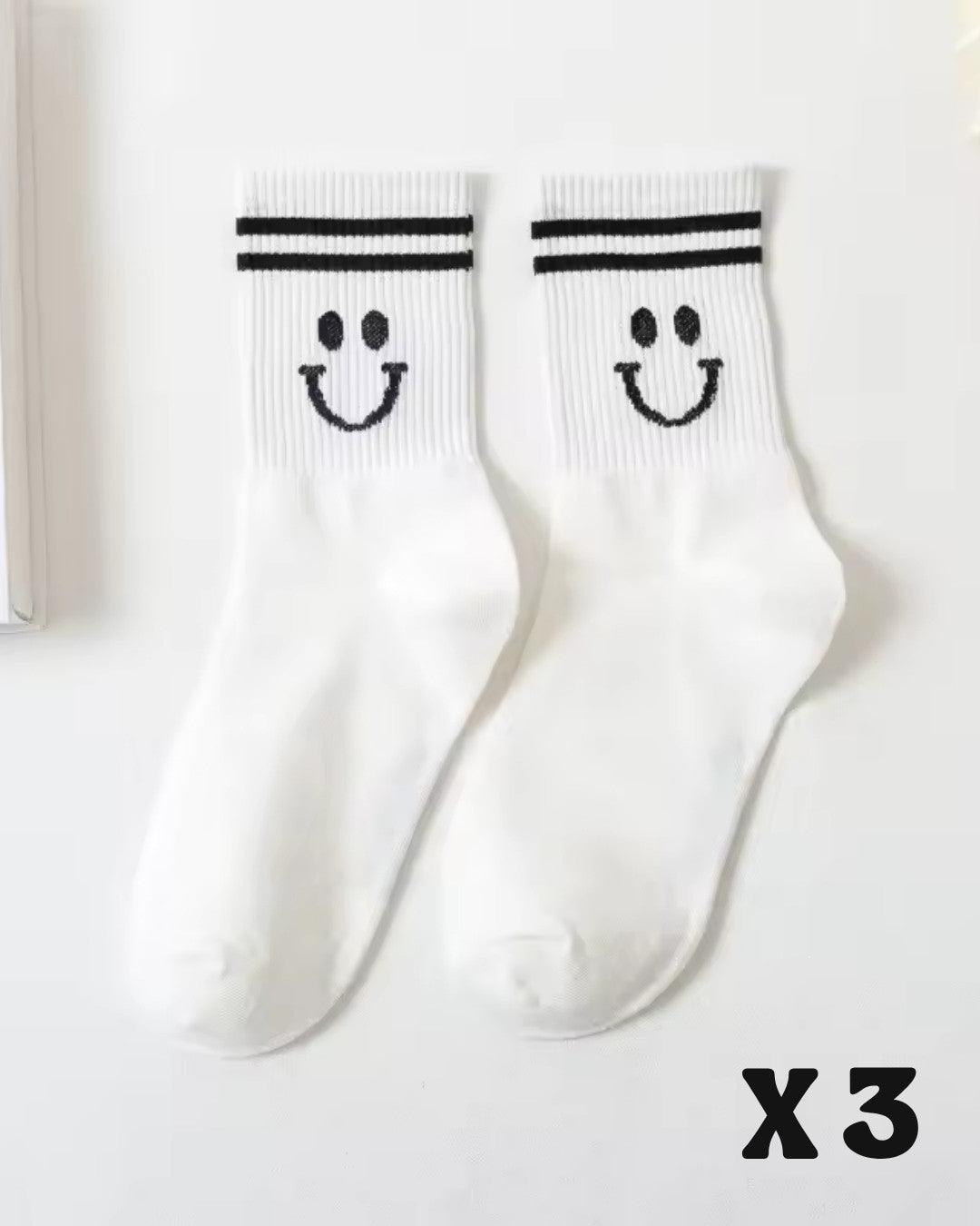 Kit Smile de Algodão – 3 pares de meias