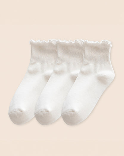 Kit Frufru de Algodão – 3 pares de meias