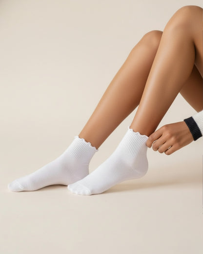 Kit Frufru de Algodão – 3 pares de meias