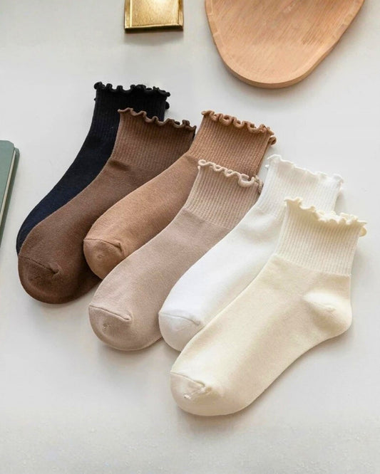 Kit Frufru de Algodão – 3 pares de meias