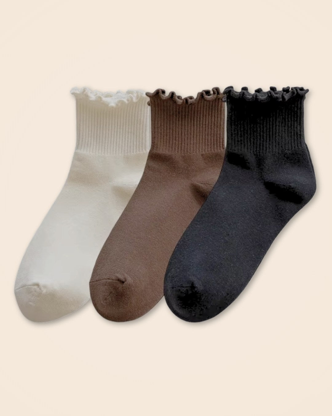 Kit Frufru de Algodão – 3 pares de meias