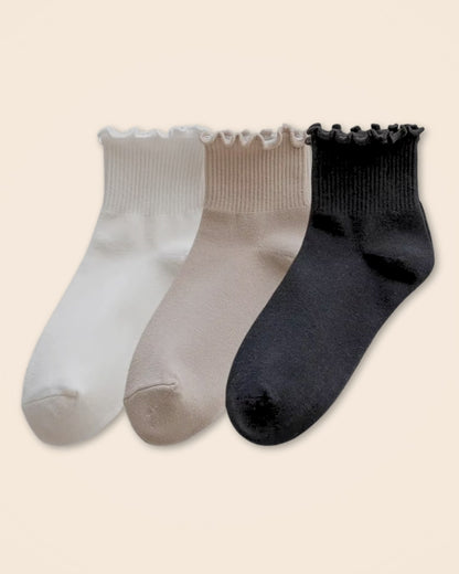 Kit Frufru de Algodão – 3 pares de meias