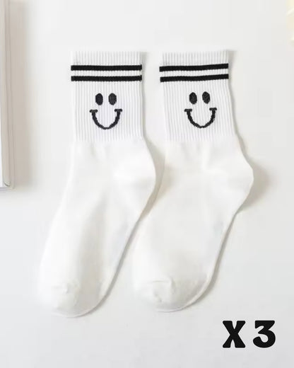 Kit Smile de Algodão – 3 pares de meias